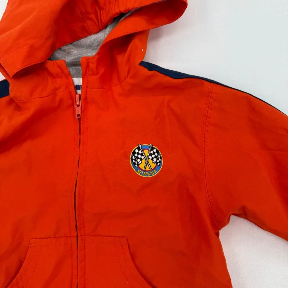 Vtg Kid Connection Sz 18M Orange Racing Windbreaker Jacket Infants Winner Circle
